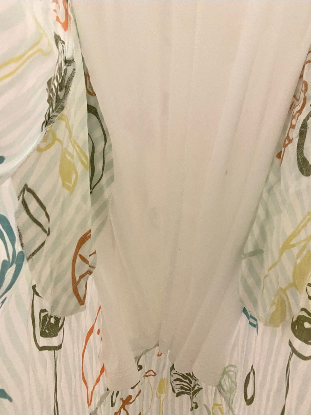 New Nautical Mint Green Stripe Midi Dress with Whimsical Seashell Cherry Pattern - Picture 5 of 5